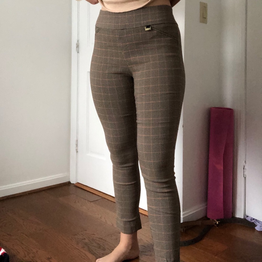 Anne Klein plaid skinny pants size 4